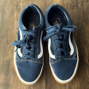 VANS NAVY BLUE OLD SKOOL SKATEBOARD SNEAKERS  UNISEX WOMEN SIZE 8.5 MENS 7